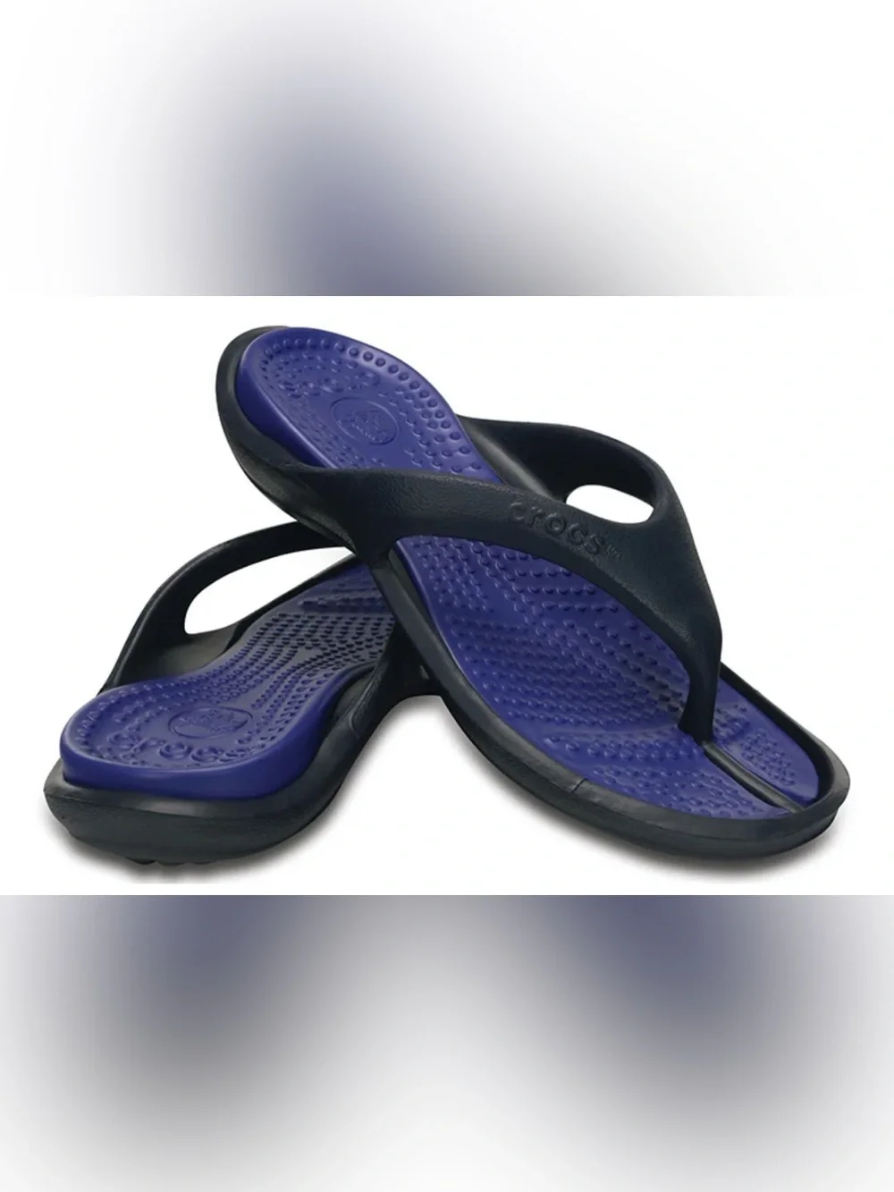CROCS Women's Black and Purple Flip Flop Sandals Size 7